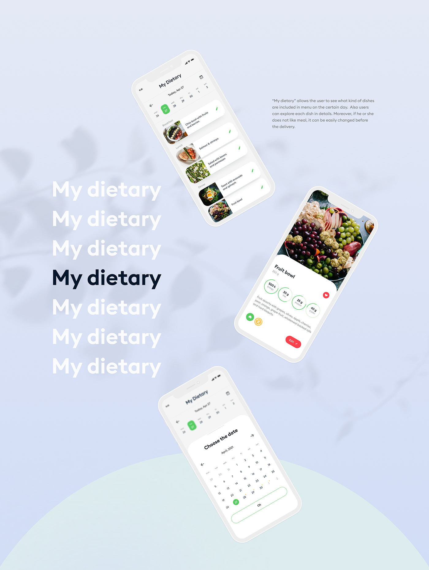 app fitness Food  Health interaction mobile product design  dietary UI ux