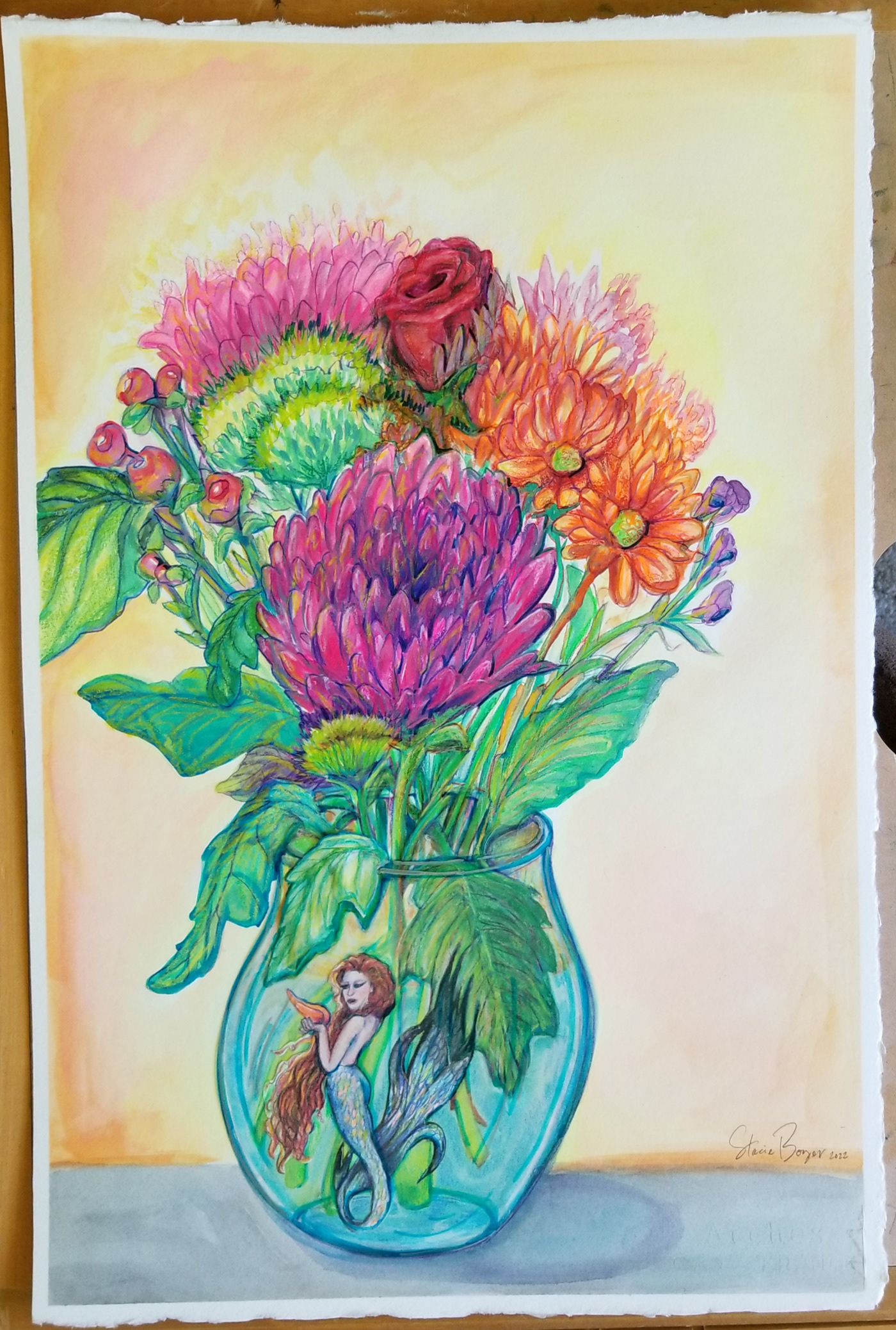acetate colored pencil cut paper ILLUSTRATION  mixed media watercolor