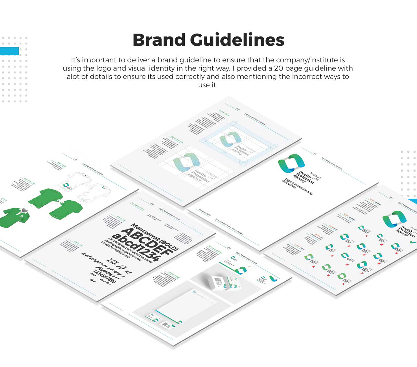 logo design brand visual identity process mockups Health protection agency