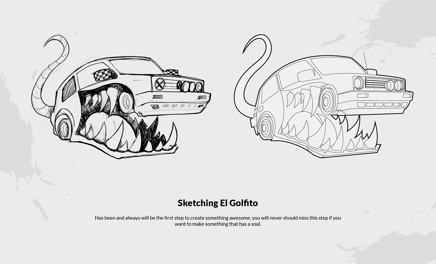 branding  graphic design  ILLUSTRATION  adobe ratstyle sharkmouth sketch draw VW