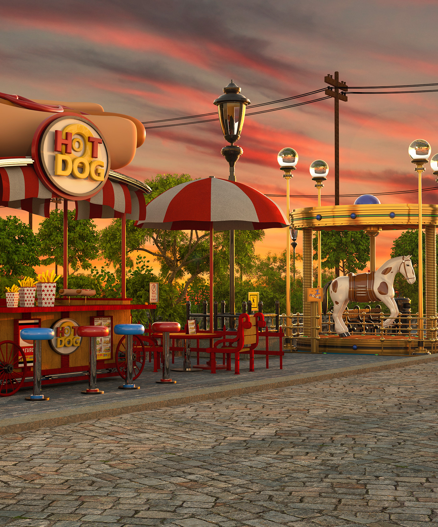 3D 3danimation arnold3d cartoon hotdog MARC MONS Maya Mons Render videogame