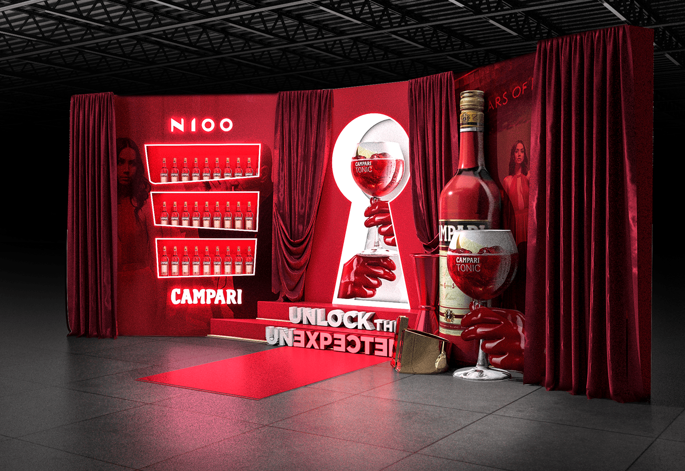 Campaign Design Campari corner design design display design DUO DESIGN promotional campaign promotional design red carpet Stefan bolpacic