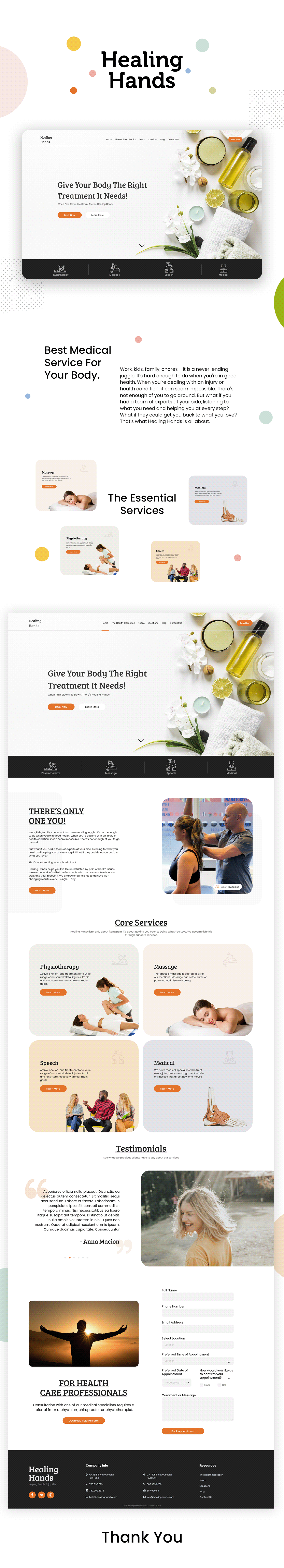 calm healthcare homepage medical Physio therapy UI ux Website