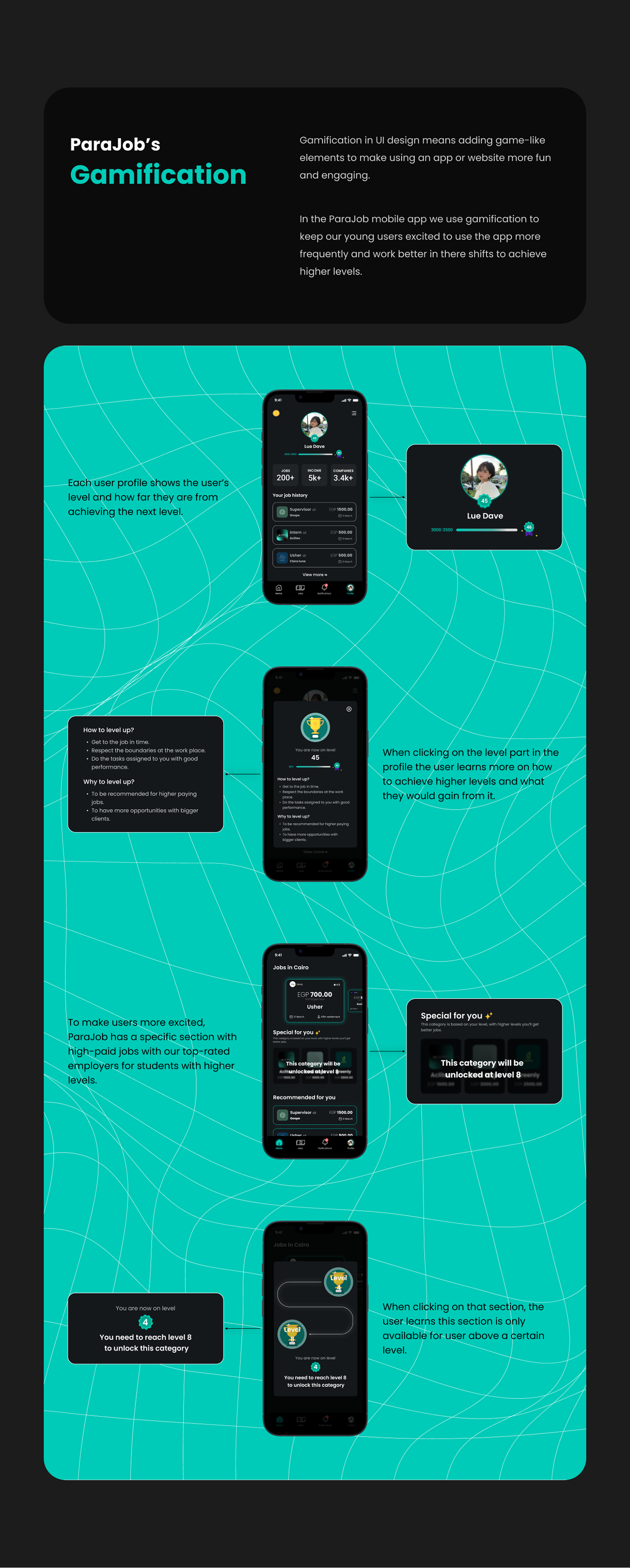 Student work Mobile app Website Mockup landing page UI/UX Case Study corporate Gameification interactive