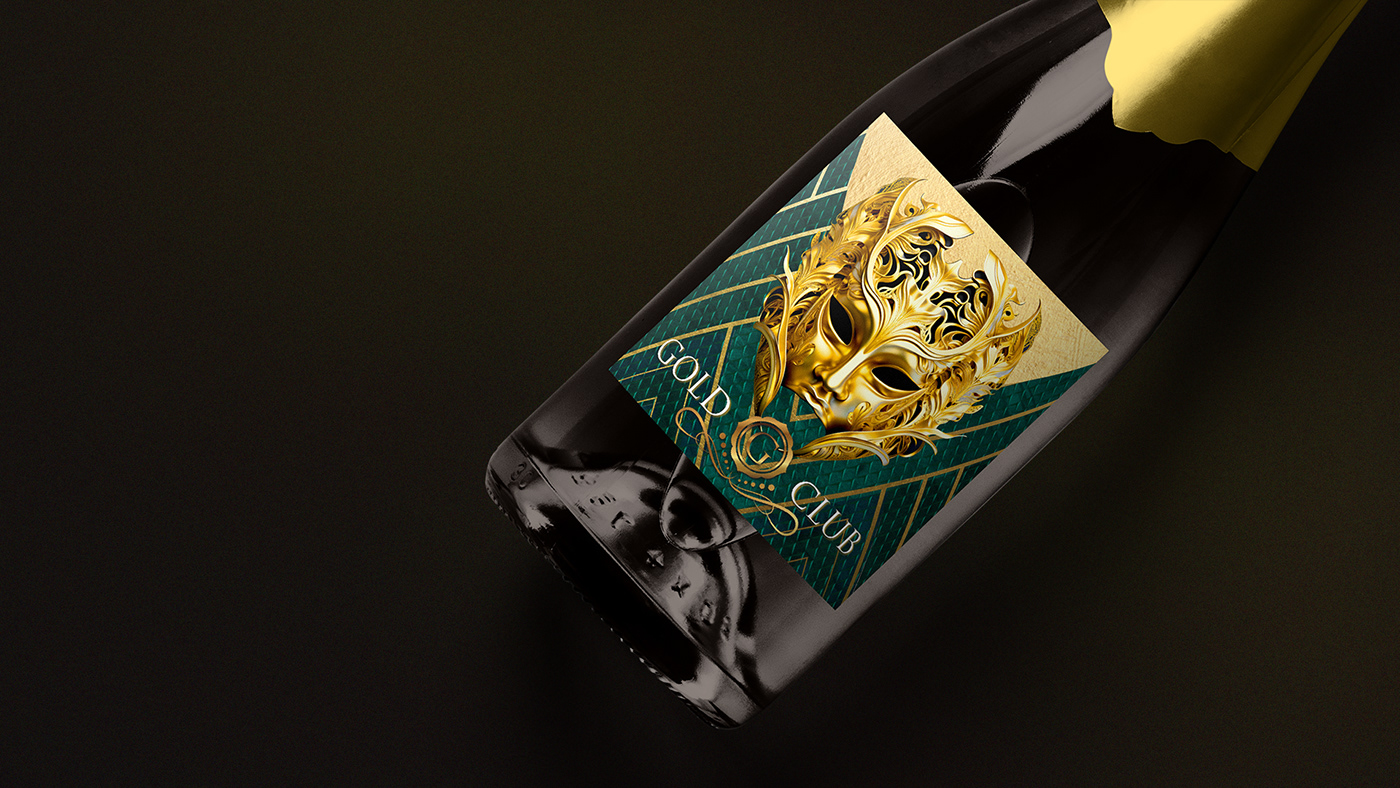 Label Packaging bottle label design Labeldesign wine Champagne graphic design  restaurant club Graphic Designer