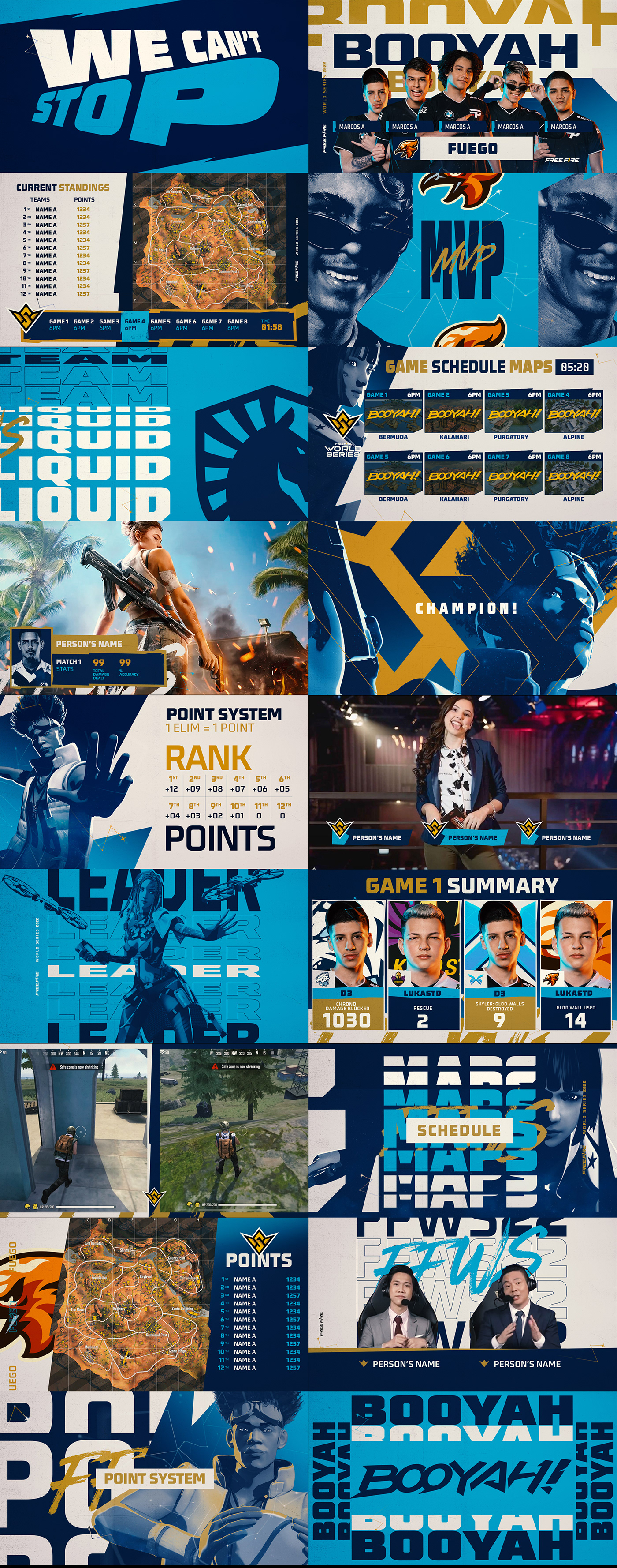 Bangkok champion cinematic esports free fire Gaming Toon Shader Tournament typography   world series
