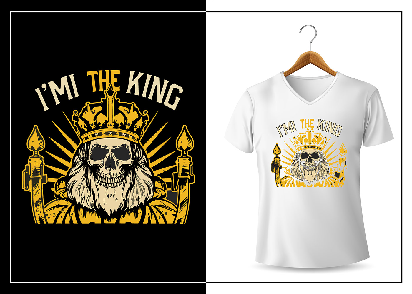 t-shirt Tshirt Design Clothing typography   lettering Calligraphy   font men t-shirt I'm the king