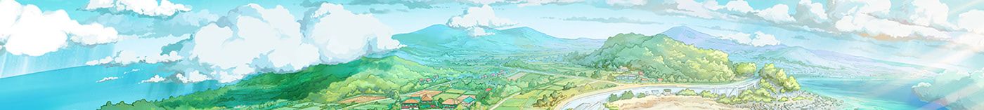 poster ILLUSTRATION  painting   Okinawa japan colorful digital