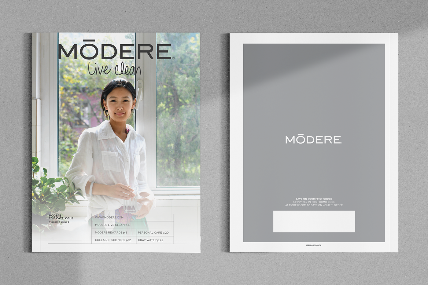 catalog Live Clean Steve Oliver publication design page layout typography   Modere Canada Adobe Portfolio magazine