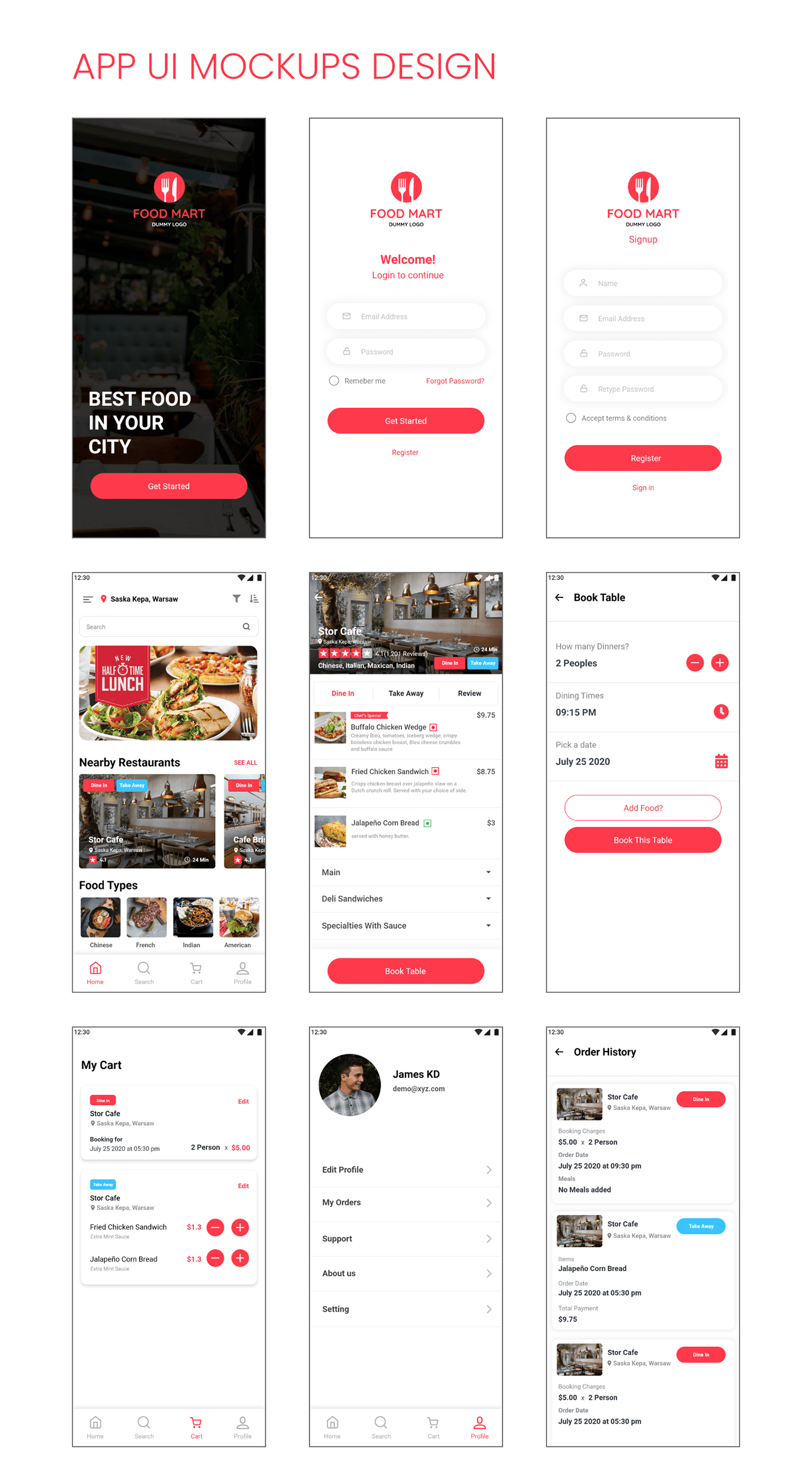 Adobe XD Food app design New Trend UI Design Restaurant app ui design User Expericence Design UX design