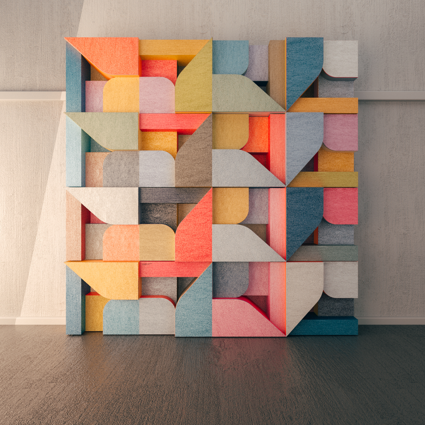 pattern retrogame module wood sculpture pantone tetris joypad installation 3dpattern