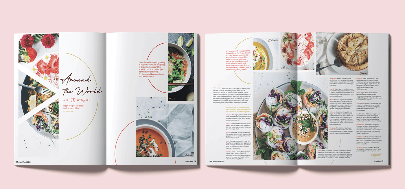 cover design Food Magazine magazine Magazine design masthead publication design typography   vegan
