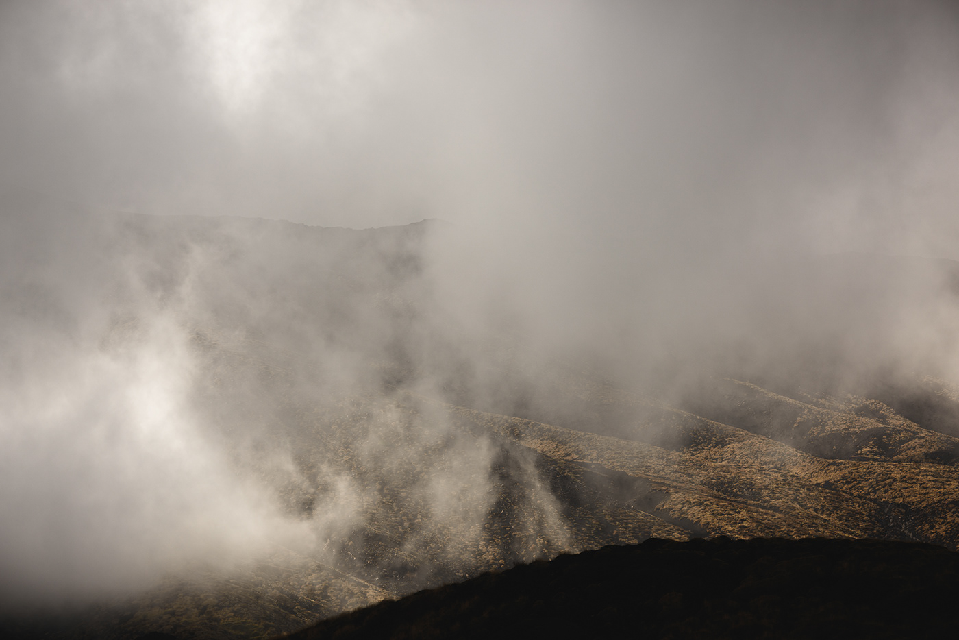 etna montain fog Italy volcano Landscape Nature black and white sand