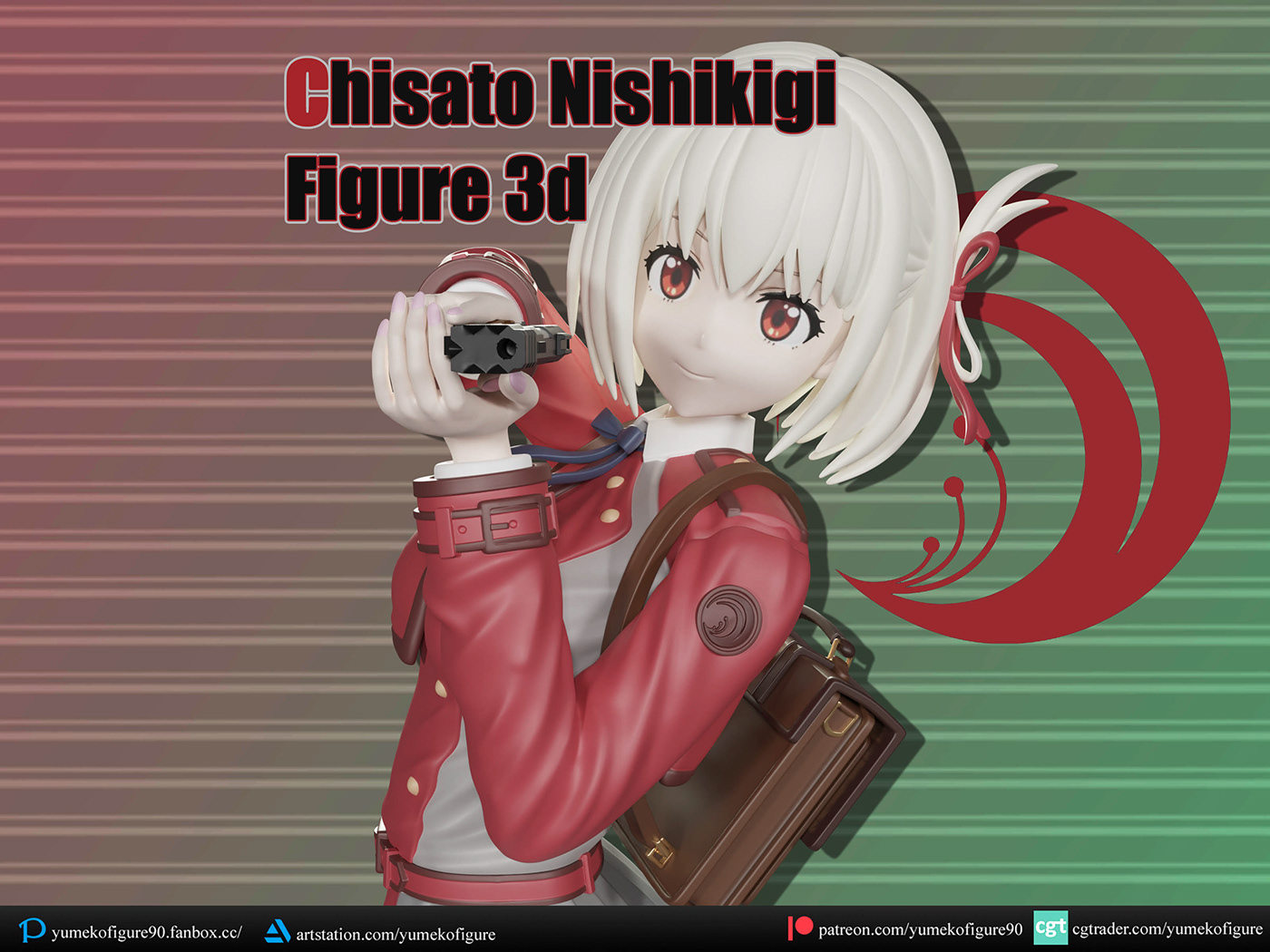 3d modeling Character design  chisato chisato nishikigi figure3d LYCORIS RECOIL patreon rewards waifu ZBRUSH MODEL zbrush sculpt