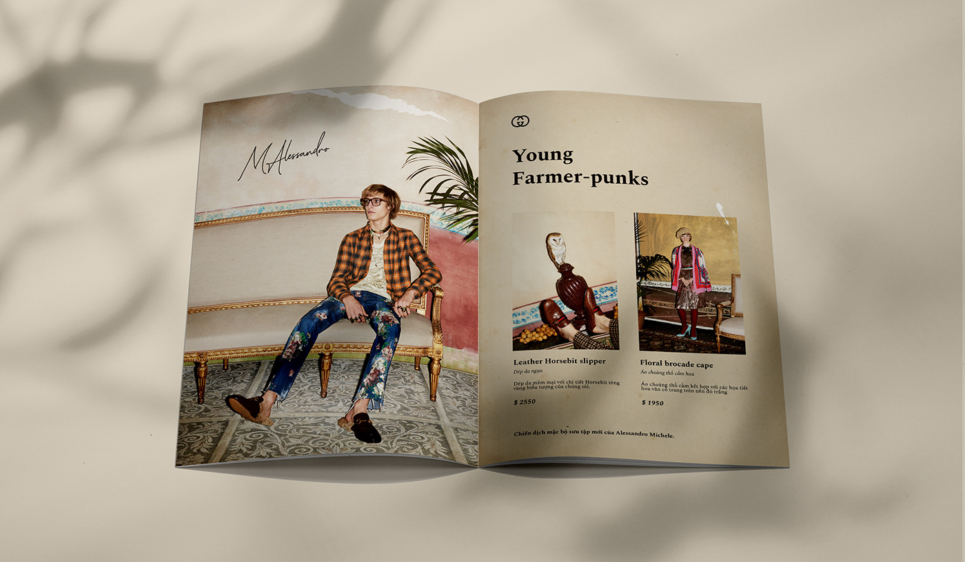 gucci mục lục tập tài liệu sach Tạp chí  tạp chí thiết kế thiet ke catalog đồ cũ Retro leaflet