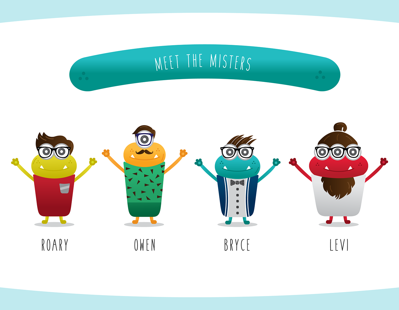 monsters monster Character cartoon Hipster Mister misters beast outfit hair creature monster character monster design cute character monster cartoon