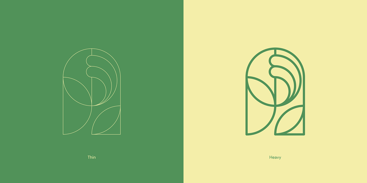 logo design Nature cycle loop green Logotype thin light linear