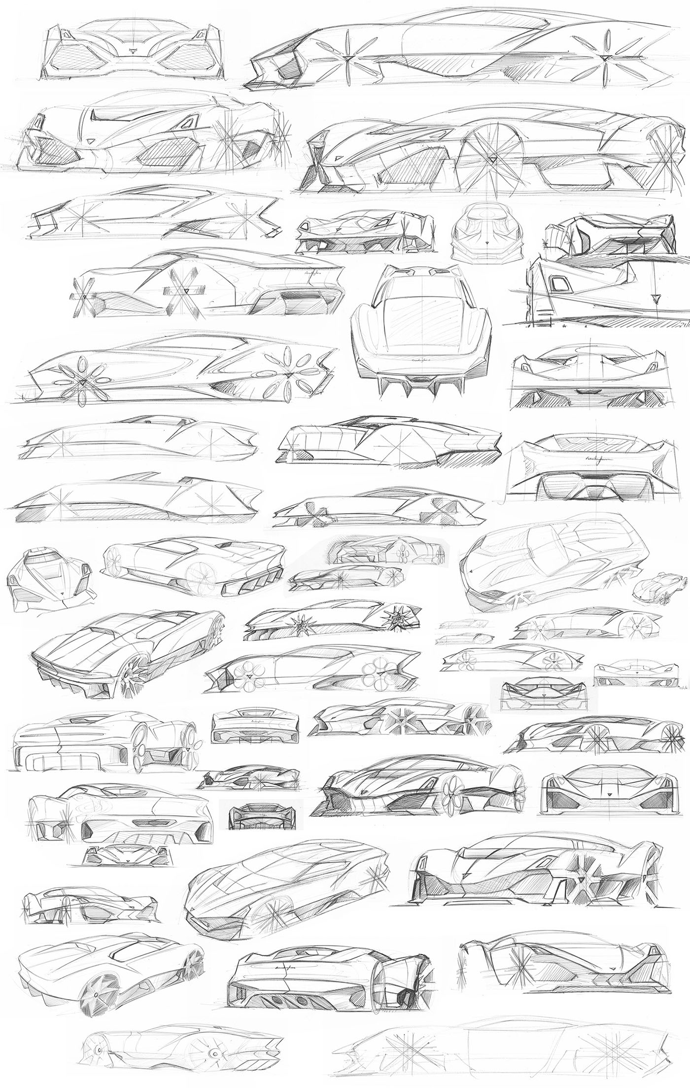 sketchbook sketches by hand Hand Sketches lamborghini miura automotive sketches