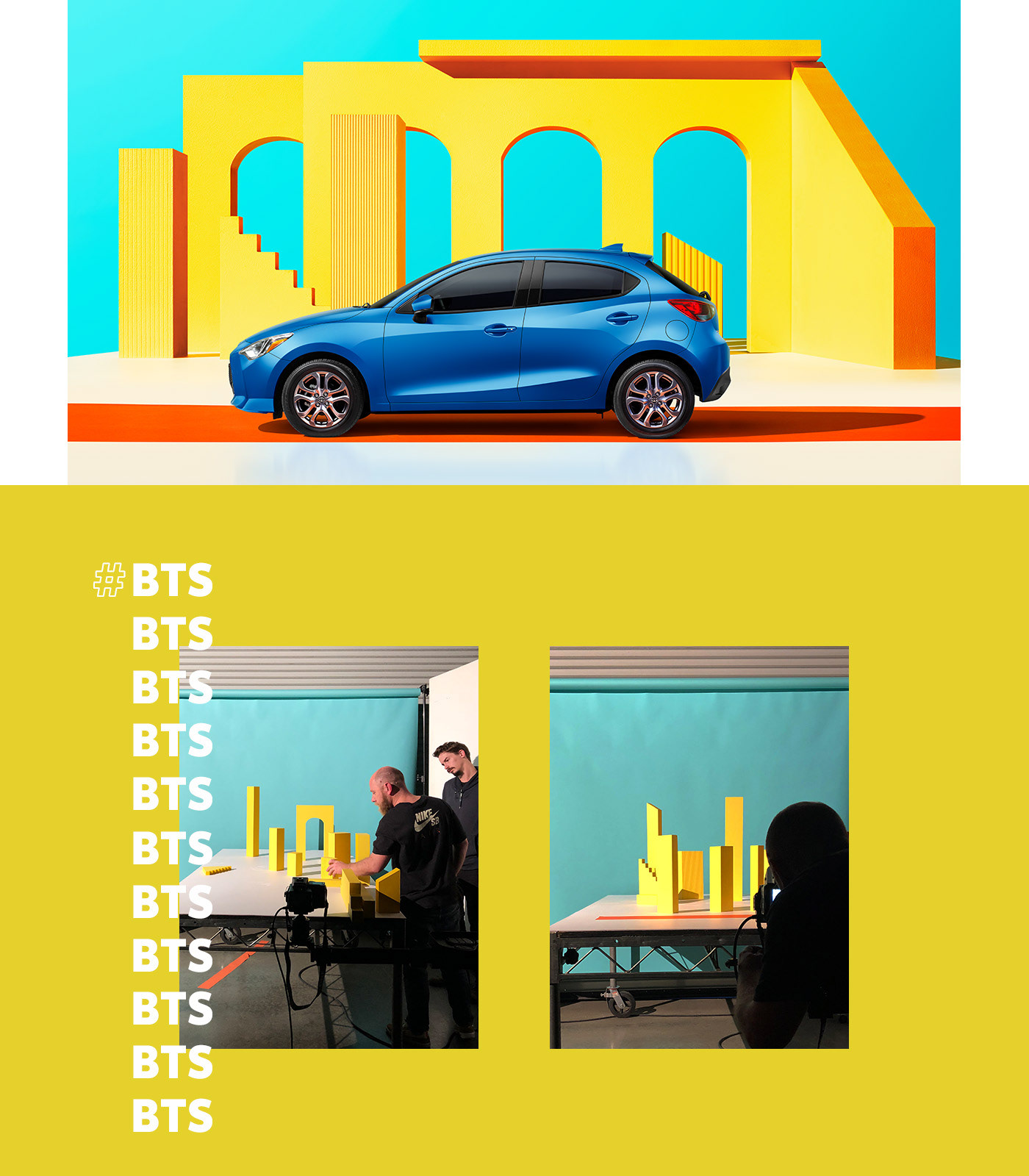 toyota set design  Photography  Wilson Hennessy art direction  Advertising  automotive   color shapes minimal
