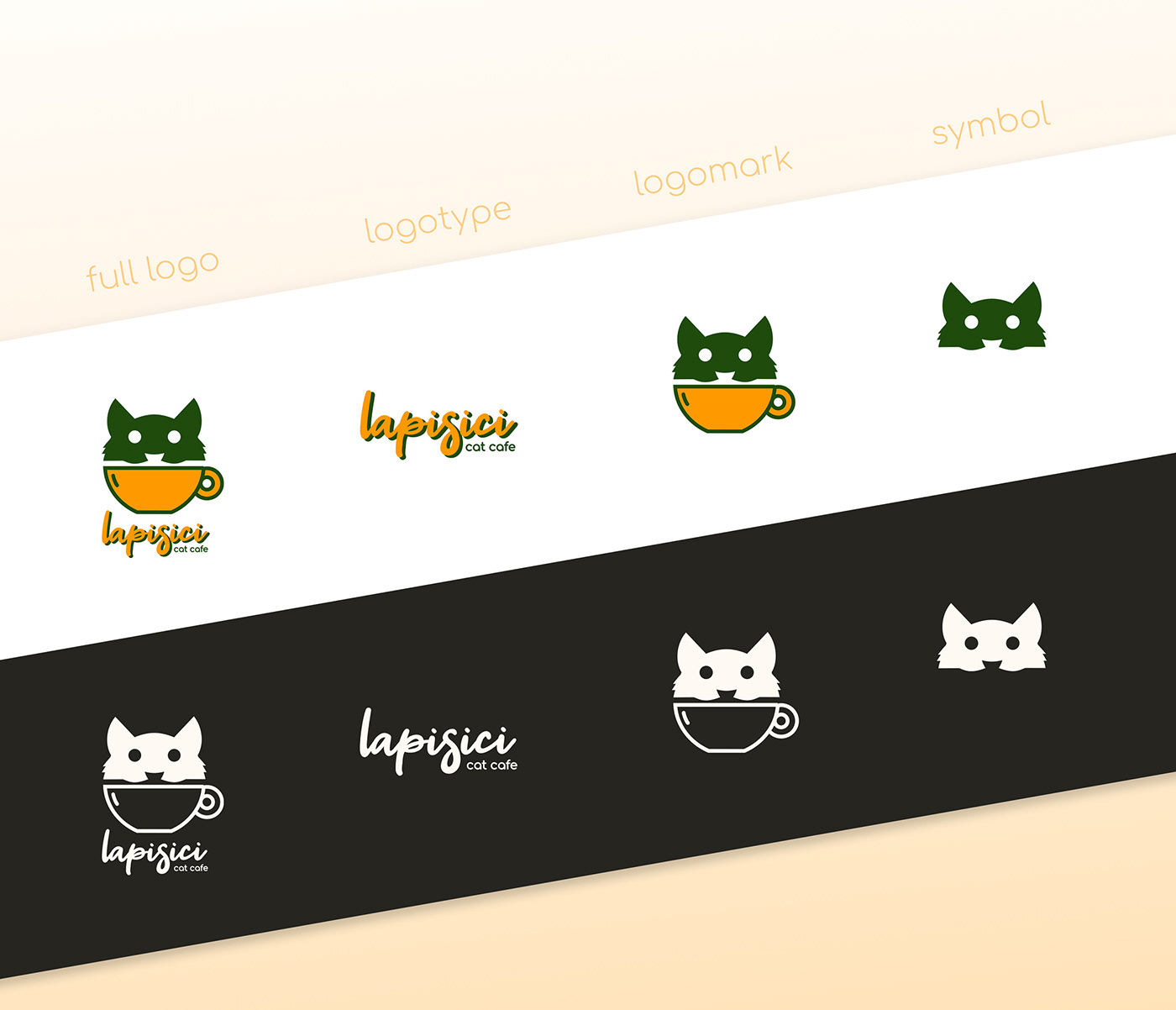 La Pisici cat  cafe  visual identity and web  page mock up on 