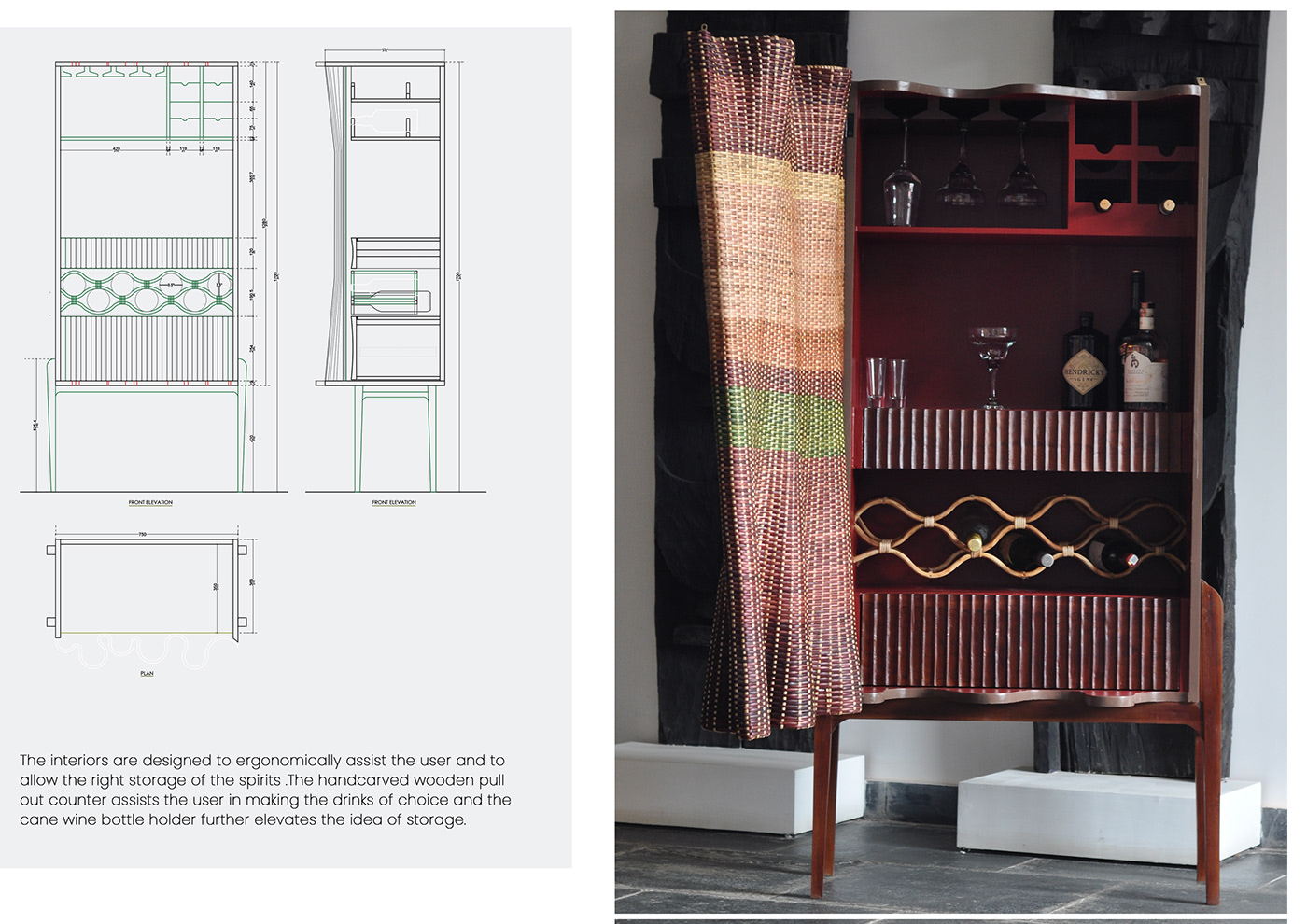 furniture craft Cane Leisure luxury elegant design lounge barcabinet
