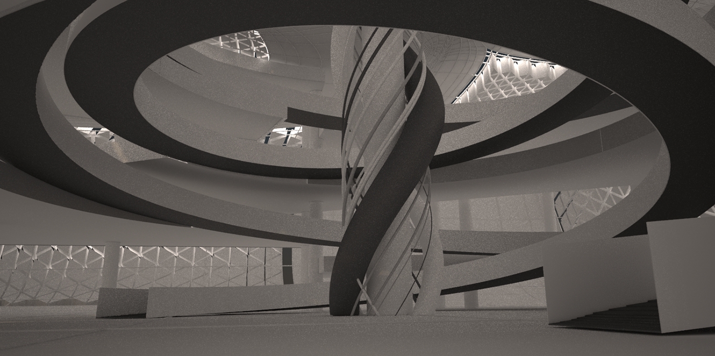 architecture modeling Interior ofiice Hall Rhino architectural design design