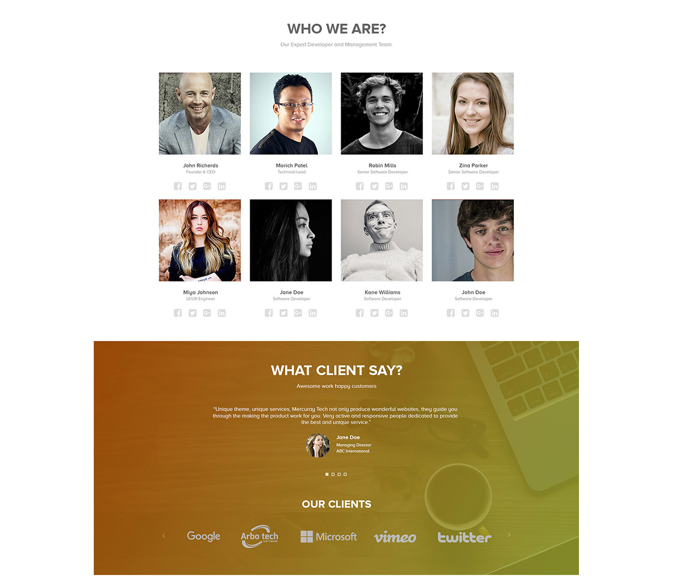 free template Website single page website landing page Web Template psd