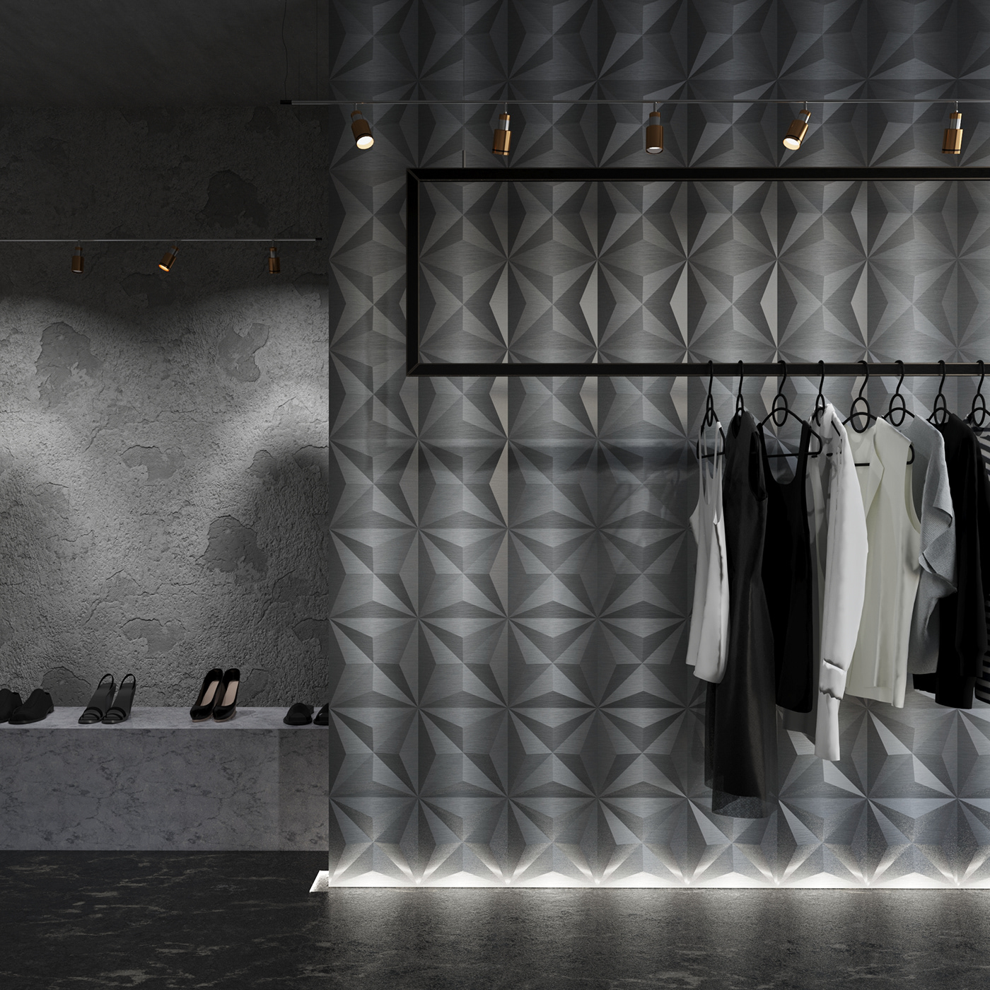 3D 3ds max 3dsmax corona Interior interior design  modern Render visualization wall