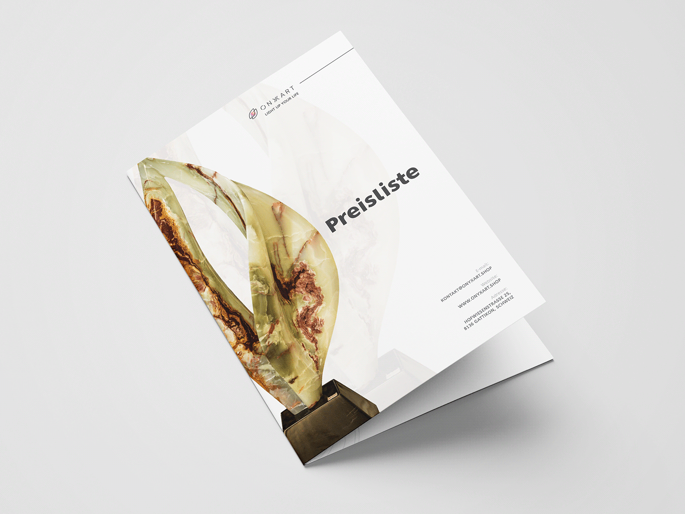 3d vizualization business card Catalogue flyer graphic design  luxury Marble onyx polygraphy press