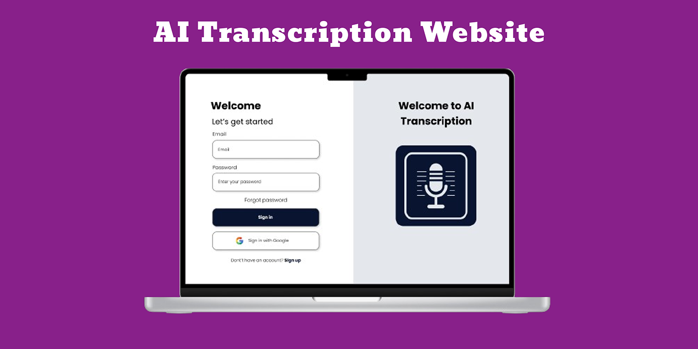 uiux ui design ai transcription web app design user interface Figma Website