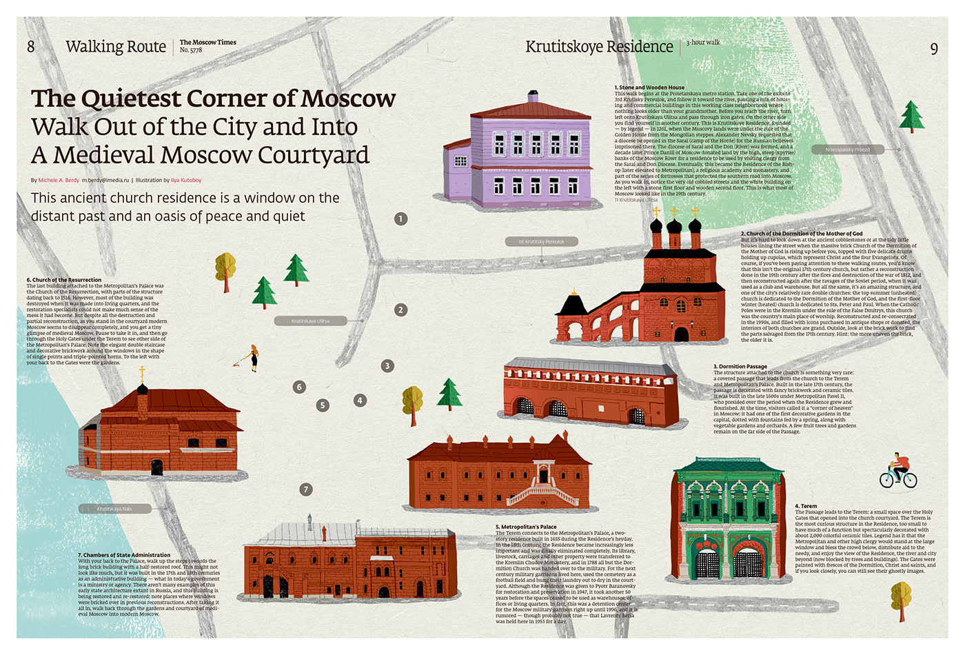 illustrations routes to The Moscow Times newspaper on Behance