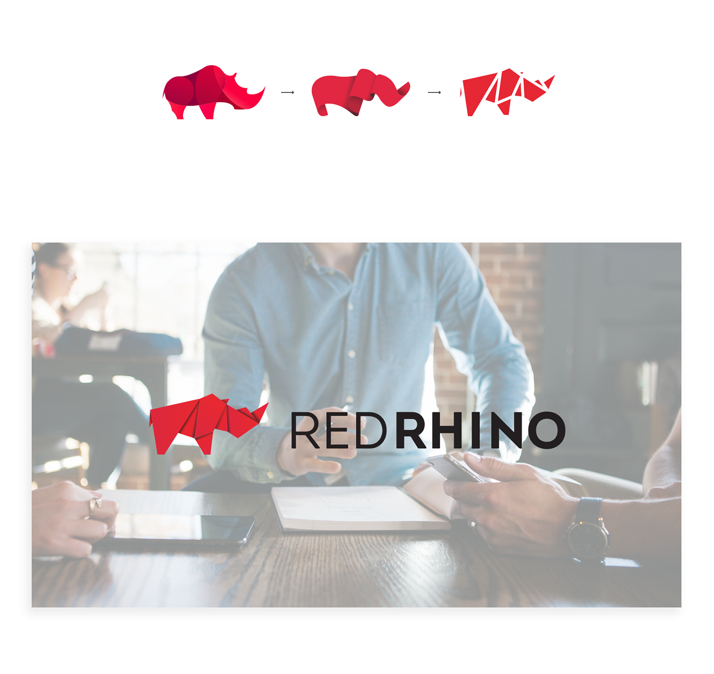 branding  identity UI Web Design  Responsive red rhino