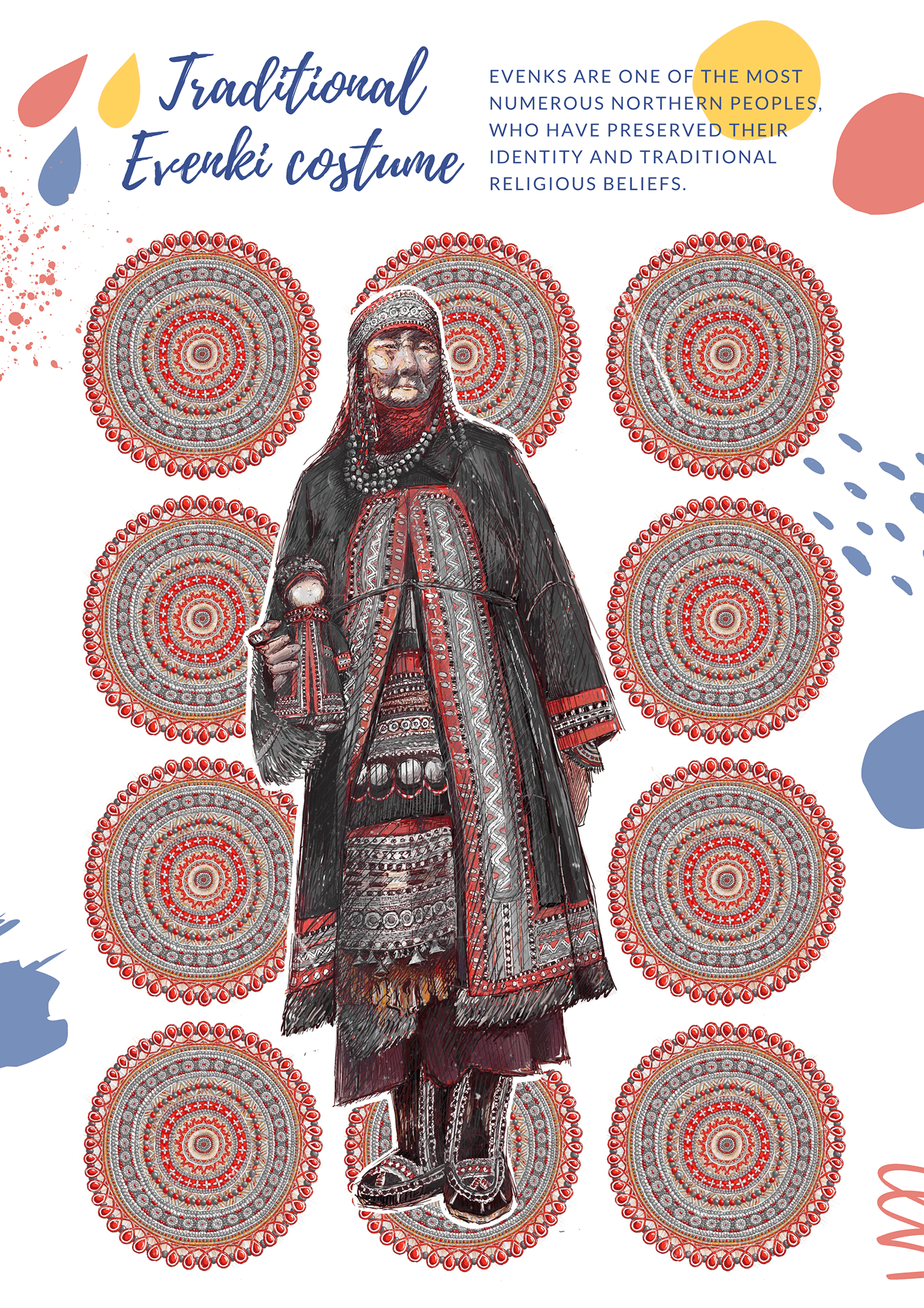 design ILLUSTRATION  ornament print tradition traditional clothes costume Mandala Patterns textile design 