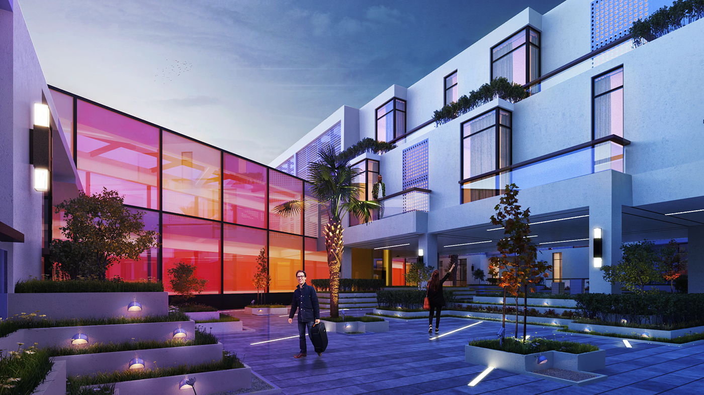 colors design grid hotel Landscape mall modular module pattern White