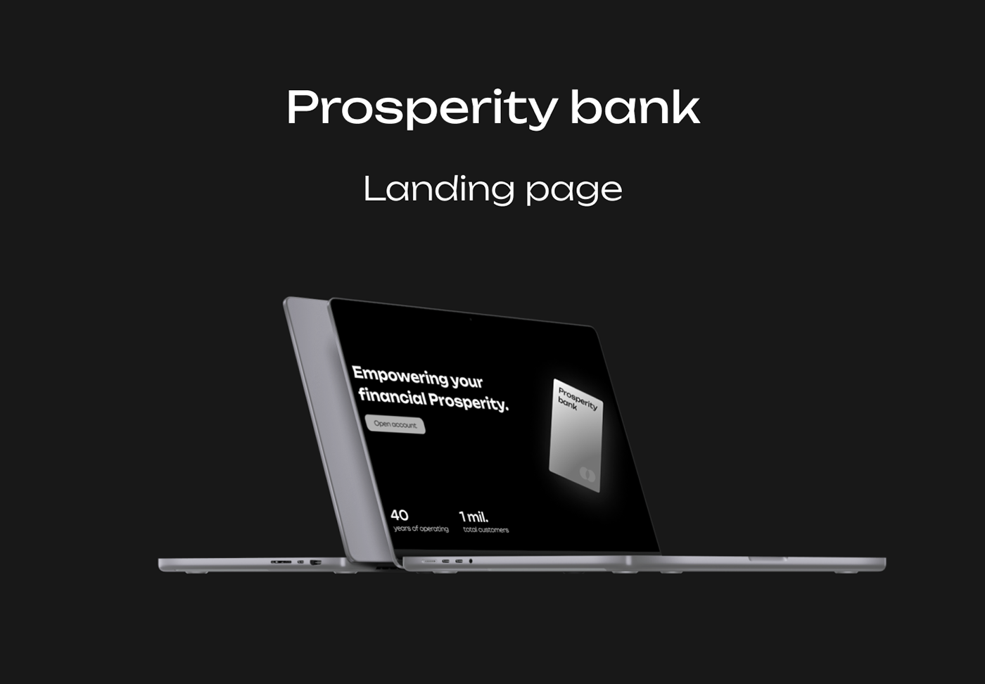 banking business card Figma finance landing page luxury Web Design 
