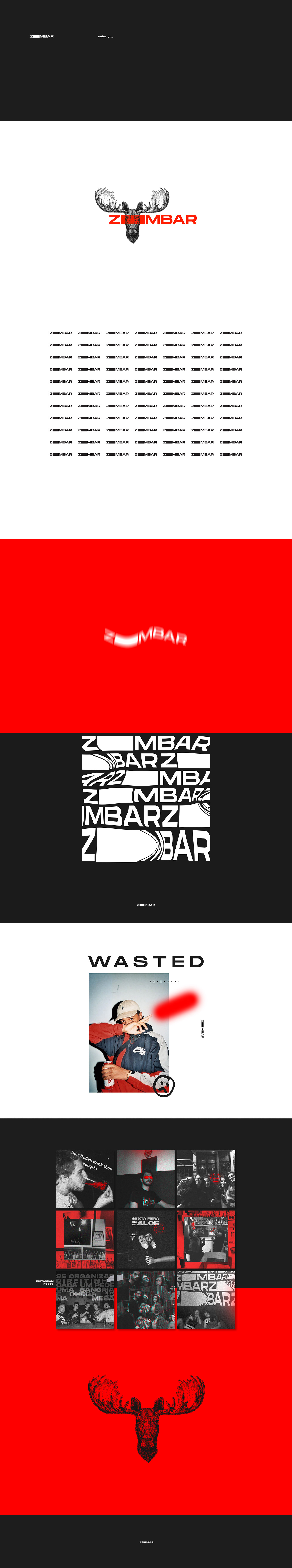 social media branding  logo bar red art direction  instagram feed posters posts