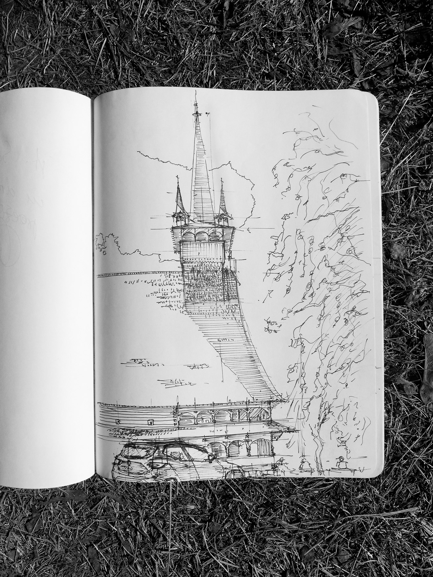 sketches drawings architectural ink black and white constanta romania samuel kostecki