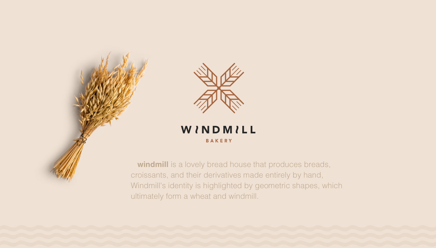 bakery brand branding  bread logo Logo Design MhmdArt visual identity wheat wind mill