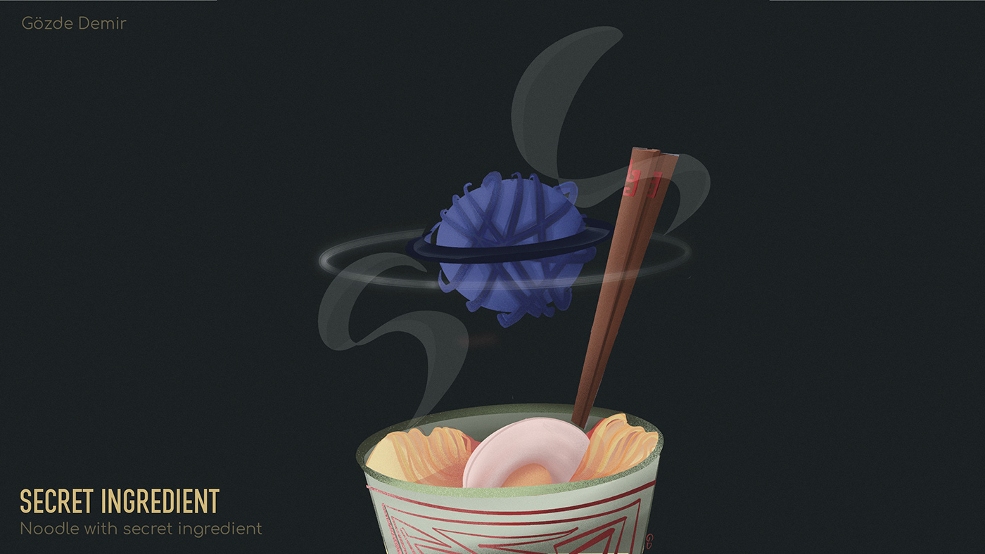 artwork Digital Art  digital illustration Drawing  Food  ILLUSTRATION  noodle Procreate