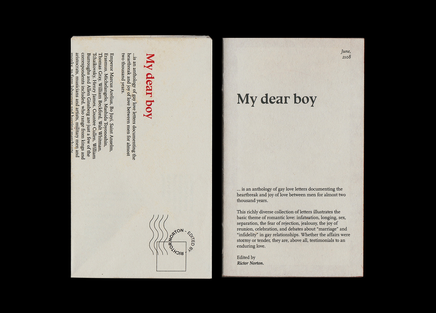 Love letter gay LGBT boy book red human joy history