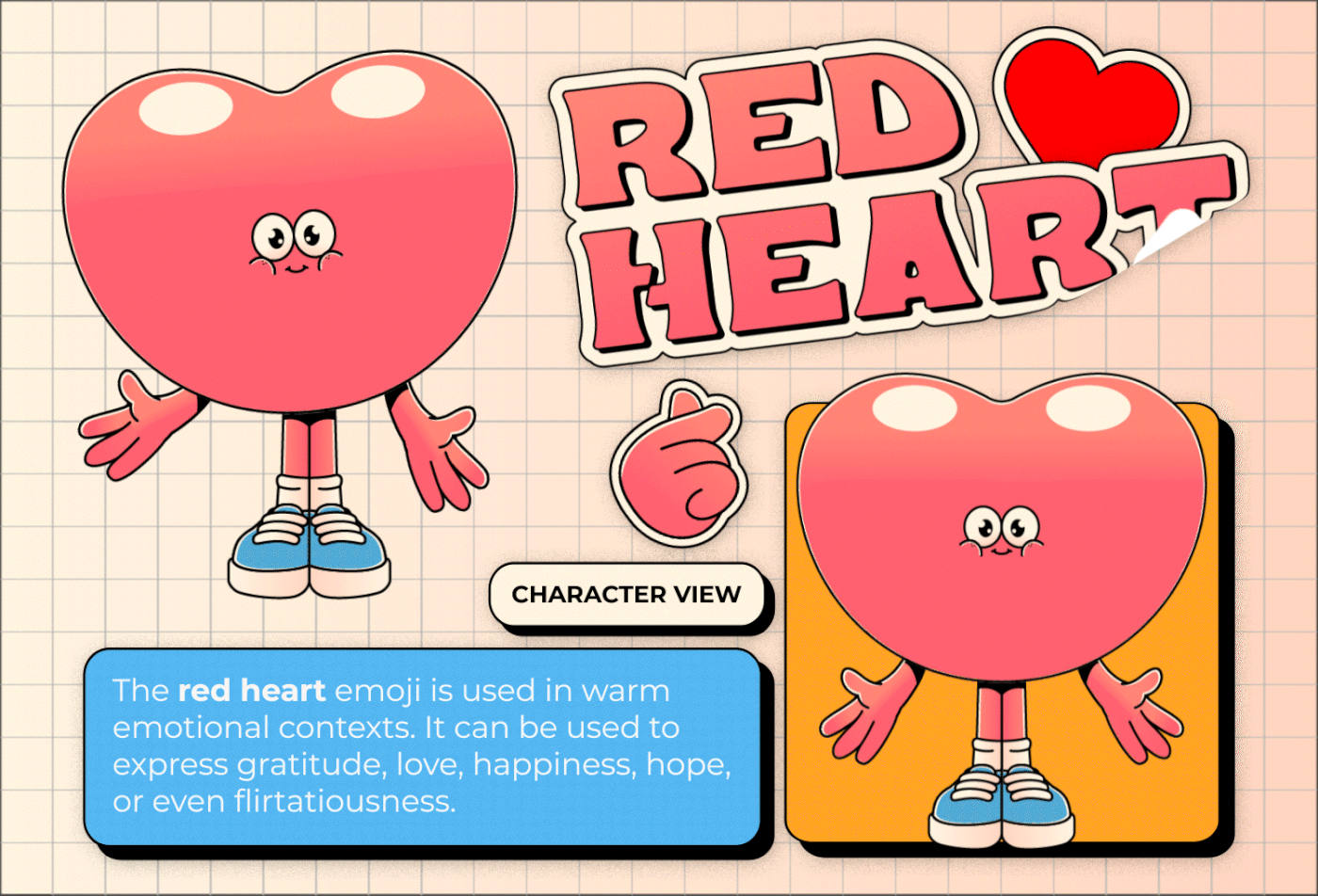 Love animation  3D Emoji Character design  valentine heart emotion symbol romance