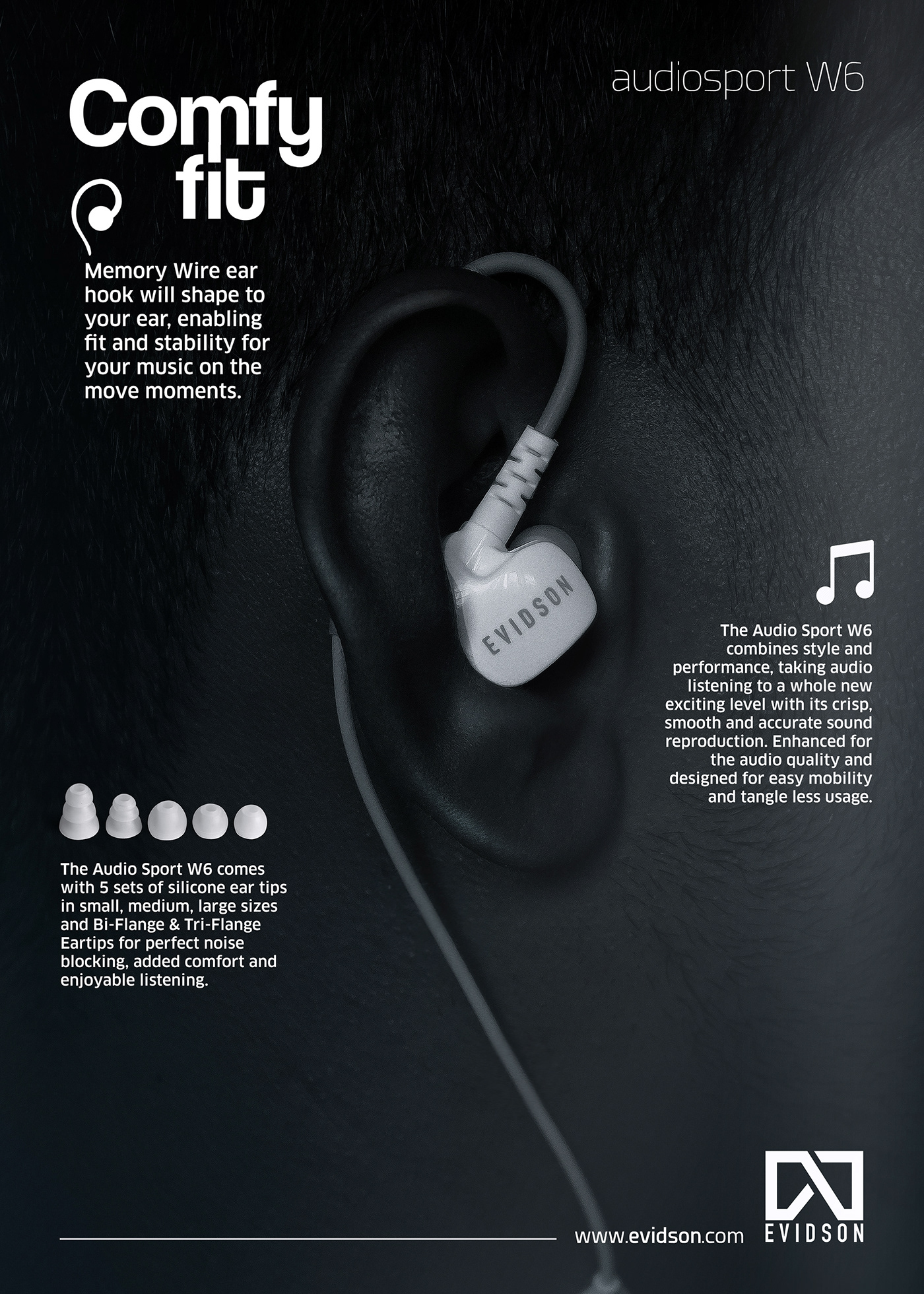AjuPunnakkal Artmonk artwork Digital Art  earphone Evidson flyer headphone poster product design 
