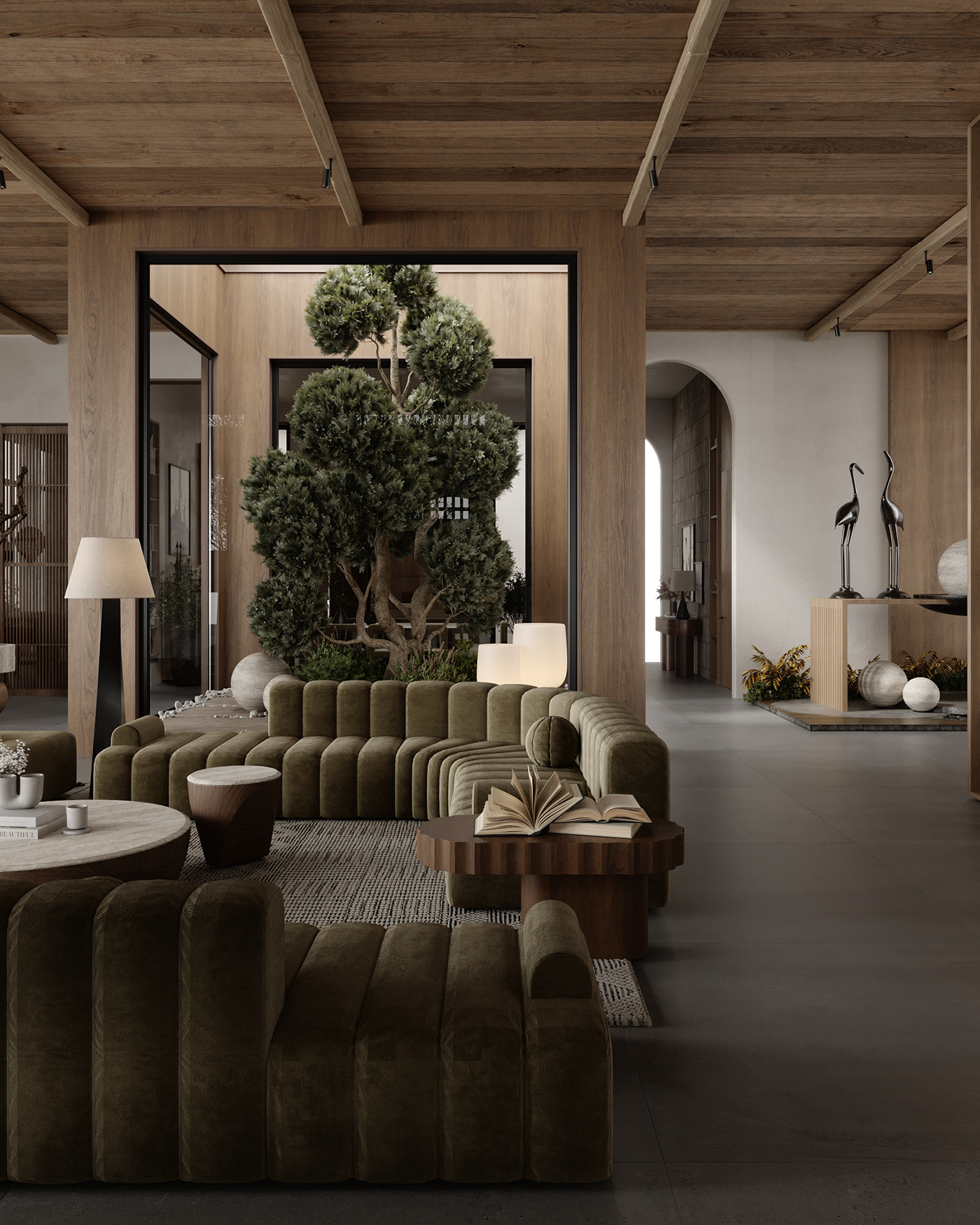 Japandi interior design interior design  architecture Render visualization 3D 3ds max modern CGI