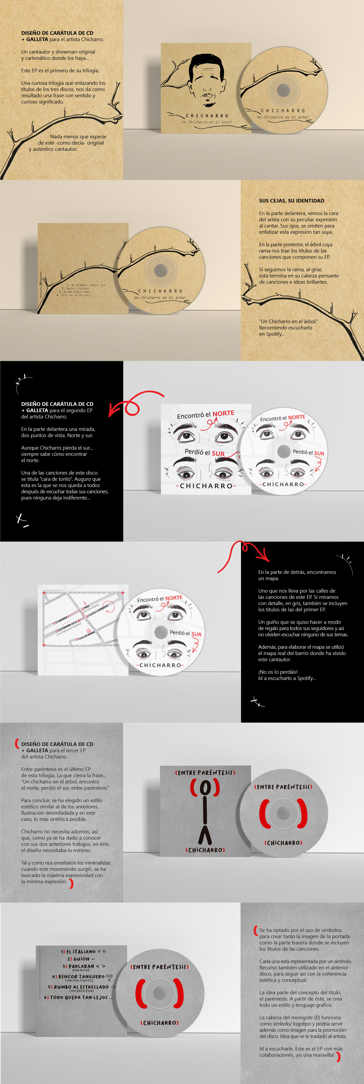 Cantautor chicharro discos diseño gráfico ep ilustracion musica trilogia