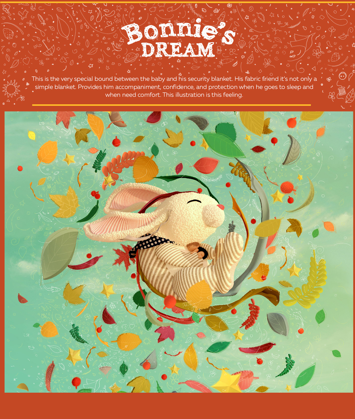 securityblanket bunny dream 3Dillustration fantasy feeling apego conejito baby sublimationprint
