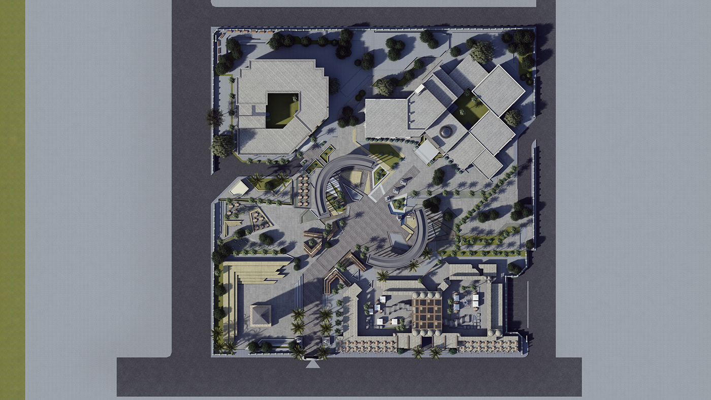 Siteplan architecture Render modeling effects 3D concept design urban planning Landscape site plan landscape