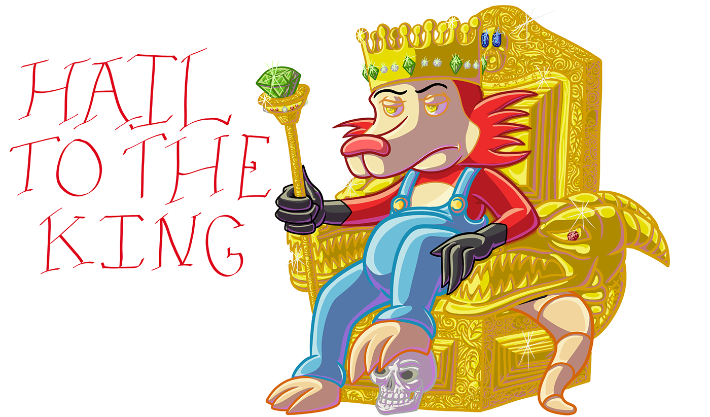 Trigger Happy trigger possum king throne scepter crown cartoon