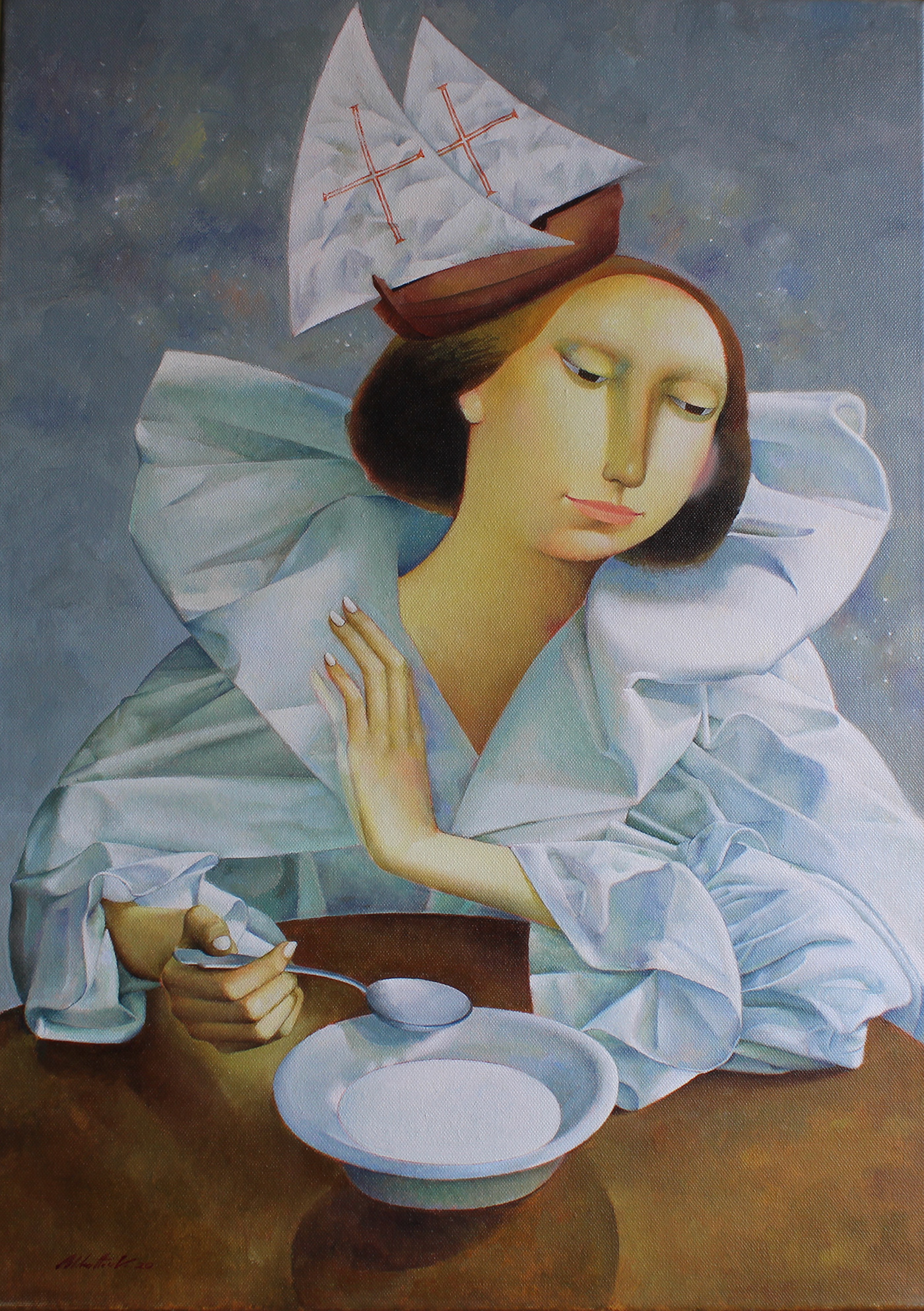 fantasy figurative painting   portrait White woman