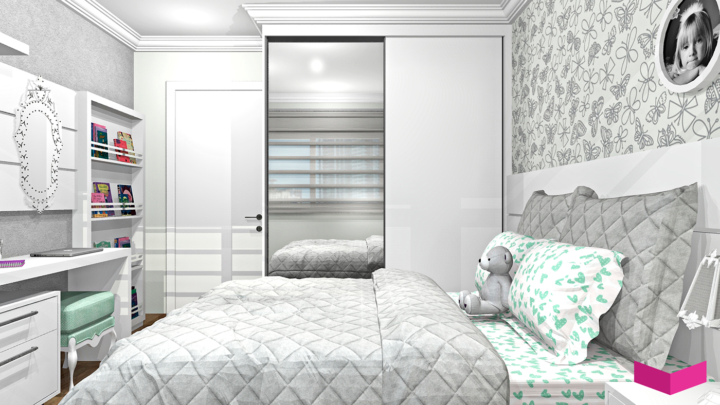quarto infantil promob RenderUp room bedroom girlsroom 3D Quarto de Menina CG interior design 