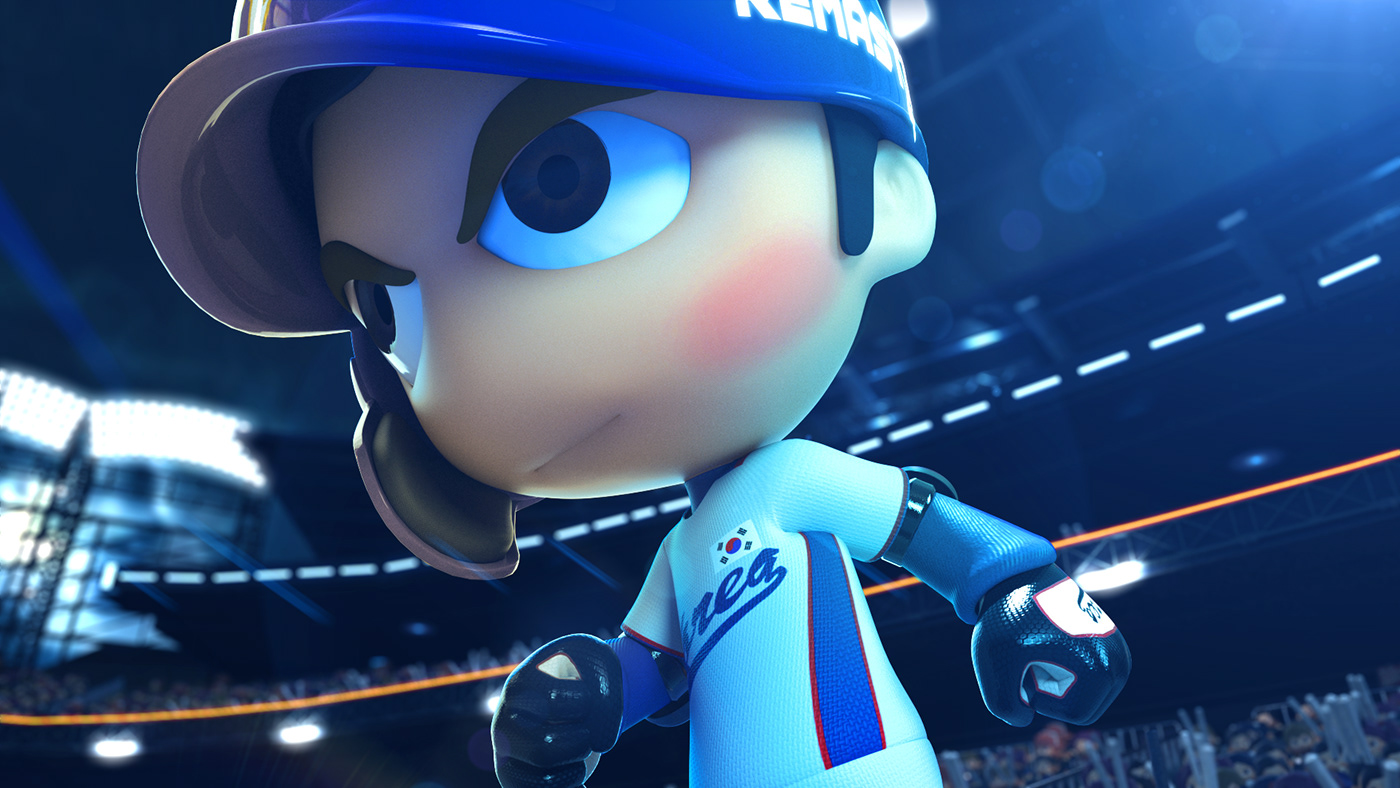 baseball game cinematic trailer movie Character motiongraphic 3D 2D animation 